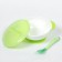Set for feeding, 3 items: Misk 350 ml on suction cup, cover, spoon, green color