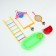 A set of bird toys (bath, feeder, mirror, swing, ladder), 35 x 28 cm