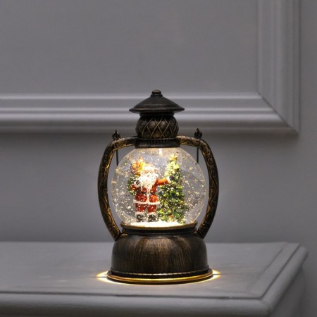 LED figure "Lantern with Santa Claus" 13 × 19 × 11 cm, plastic, AAX3 batteries (not in the kit), USB, glow warm white