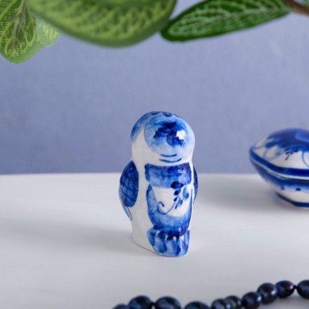 Сувенир «Совушка» средний , 7,5 см, гжель-2