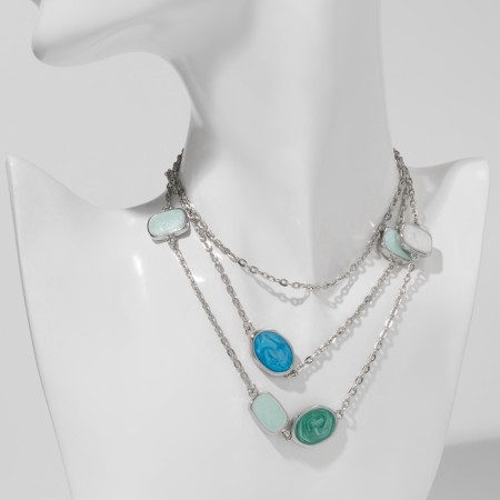 Berysuzovy world beads hope, green-blue in silver, 45cm-2