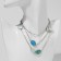 Berysuzovy world beads hope, green-blue in silver, 45cm