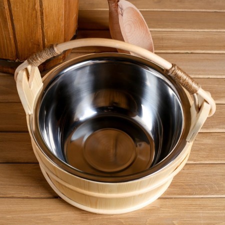 A bathhouse with a stainless insert, 3.7 liters 27x22x21 cm-1