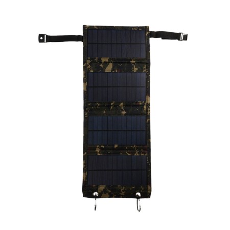 Solar panel for charging the phone, folding, 4 panels, 21 watts, 44 × 16.5 × 0.3 cm, khaki-1