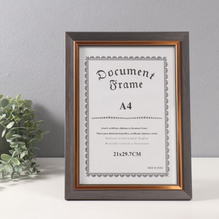 Photo frame Plastic format A4 "Violett" Gray with a gold strip of 1.5x25.4x34 cm
