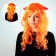 Carnival wig, with red horns, redhead, 130 g