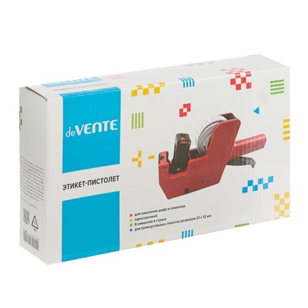A single-line etiquette (numbers, signs), 8 characters, 21 x 12 mm, for rectangular labels, Devente, red-2