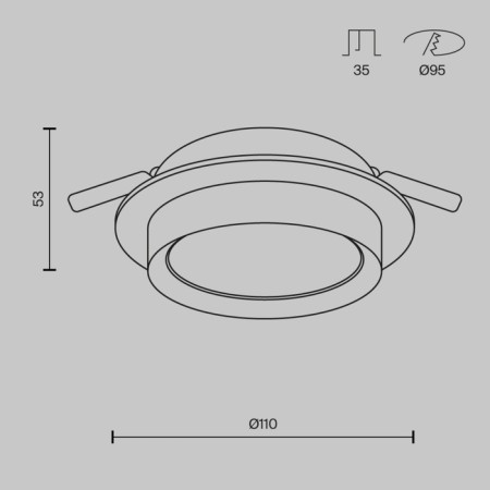 Building lamp Technical DL086-GX53-RD-W, 1x15W, 11x11x5.3 cm, GX53, white color-1