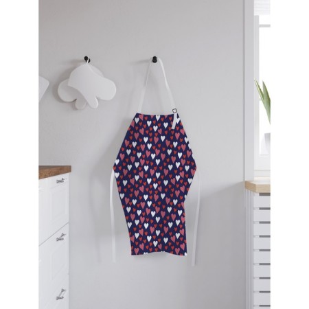 Apron kitchen with a photo print "Snowfall from hearts", adjustable, size OS-1