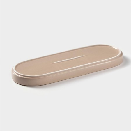 A set of ceramic cans with spoons on the stand "Pastel", 3 items: 250 ml, beige color-6