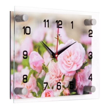 Watching clock, interior "roses", silent, 20 x 26 cm-1