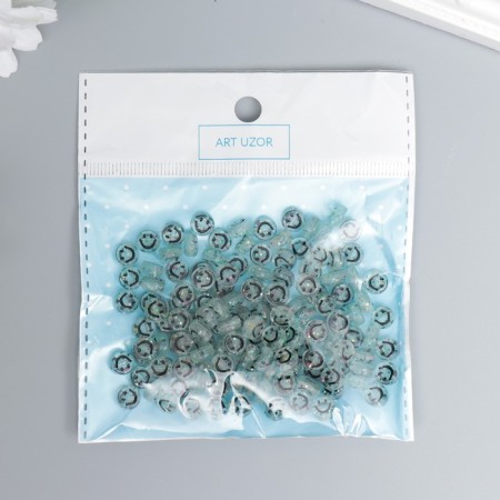 Beads for creativity Plastic "Smiley" Transparent green set 20 grams 0.3x0.7x0.7 cm 736453-2