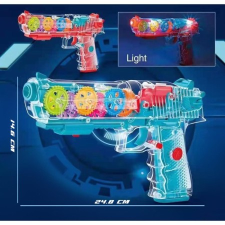 Pistol "Techno", with rotating gears, light, sound-5