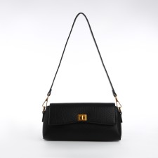 Bag Women's Messenger on the Textura valve, average size, color black