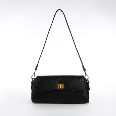 Bag Women's Messenger on the Textura valve, average size, color black