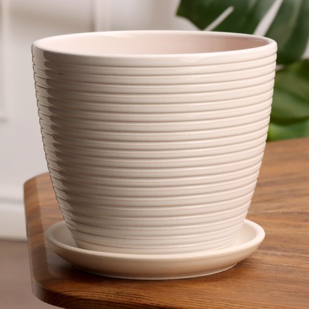 Pot floral spiral white crocus No. 3, 2.3 l, d - 17.7 cm