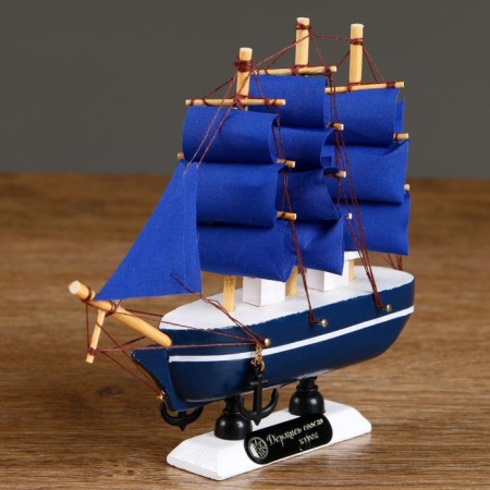 Souvenir small "Stratford" souvenir ship, sides blue with a white strip, blue sails, 4 × 16.5 × 16 cm-6