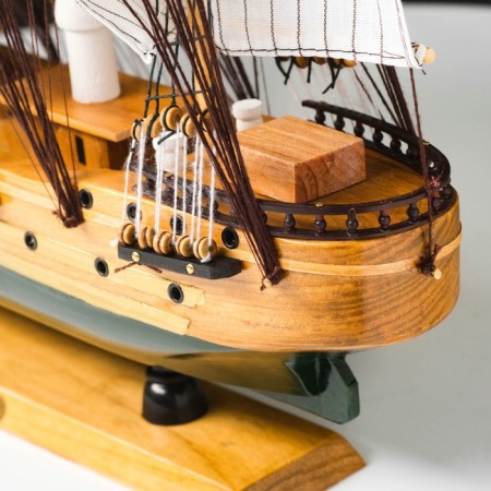 Ship "Odyssey" with white sails, green-brown corps, 58*8*48cm-10