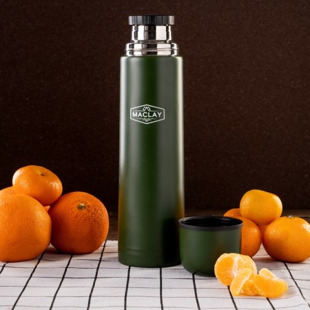 Thermos "Maclay", 750 ml (guarantee 5 years), retains heat 24 hours, green-1