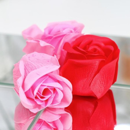 Soap roses, pink and red, set 4 pcs.-5