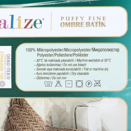 Yarn "Puffy FinE Ombre Batik" 100% micropoliester 73m/500g (7266 jeans)-2