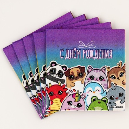 Paper napkins 25*25cm "animals" (set 20 pcs)-2