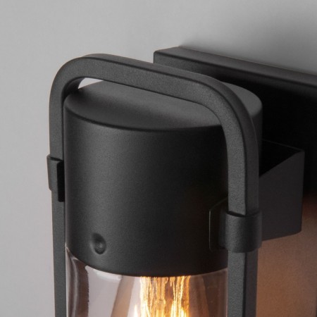 Street wall lamp Elektrostandard, Lab, 126x120x295 mm, E27, black color-2