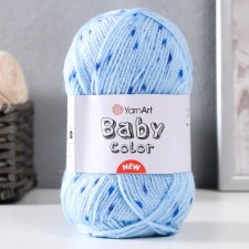Пряжа "Baby color" 100% акрил 150м/50гр (207 голубой/крап)