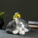 Garden figure "Cat lying with birds" 17x27x17cm
