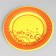 Disposable plate "orange" laminated, cardboard, 18 cm