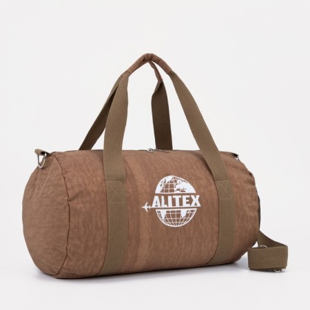Sports bag with lightning, external pocket, suitcase holder, beige color