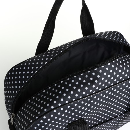 Board Road on a zipper, with an increase, an external pocket, a suitcase holder, a long belt, black/white color-3