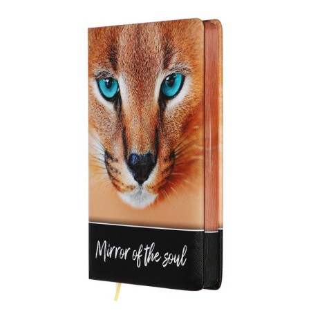 Leduced Diary A5, 160 sheets, Devente. Wild CAT, solid cover of artificial leather with foam rubber, color cut, block 70 g/m2, orange-1