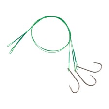 The leash of the steel Namazu Leader 1x7 Coated Green, D = 0.33 mm, l = 30 cm, with a single hook