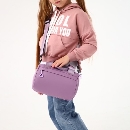 Sports bag with lightning, external pocket, lilac color-5
