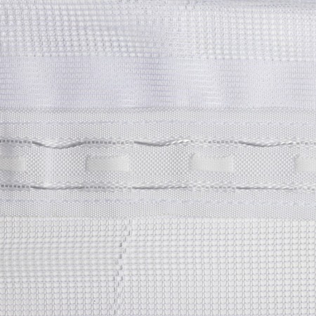 Tulle to the kitchen with curtain tape, 160x260 cm, white color, 100% polyester-2