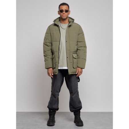 Extensive male winter park, size 50, green color-6