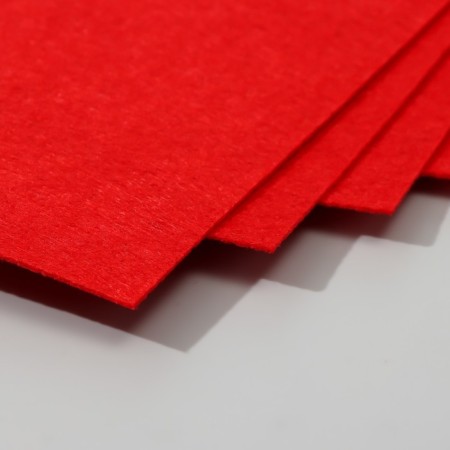Set of hard felt (5 sheets) 1 mm 20x30 cm, red-1