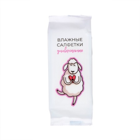 Wet napkins "Sheep" universal, with cotton, show box, 36 packages of 8 pcs-4