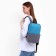 School backpack, lightning department, external pocket, blue/gray color