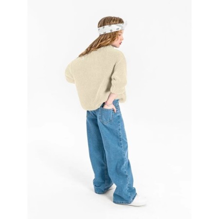 Свитер для девочки Amarobaby Knit Soft, рост 128 см, цвет молочный-1