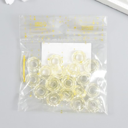 Beads for creativity plastic "Gaika" set 20 pcs yellow 1.3x1.3x0.5 cm-3