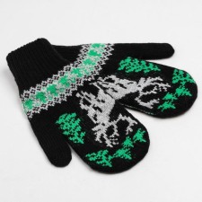Female mittens, black color, size 18