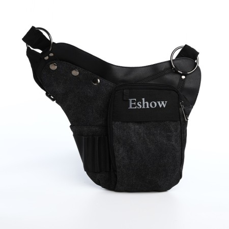 Lightning waist bag, 3 outer pockets, hook on the thigh, black color-2