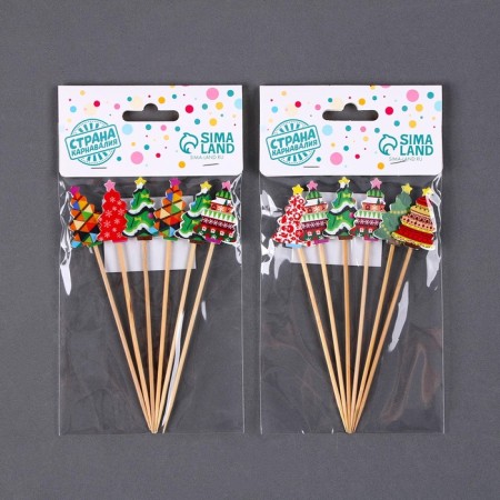 Skewers "Christmas trees", in a set of 6 pcs.-4