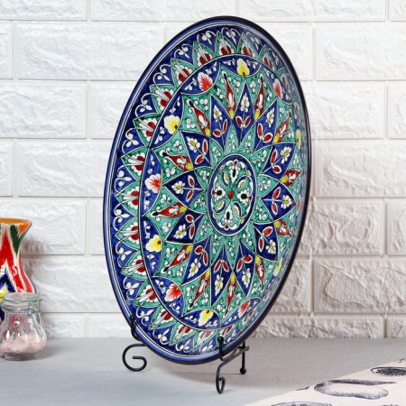 Lryagan Round Rishtan Ceramics, 43cm, Color ornament-2