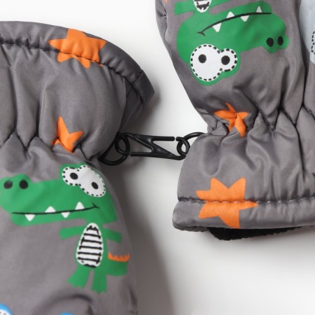 Winter children's mittens minku, gray color, 18cm-3