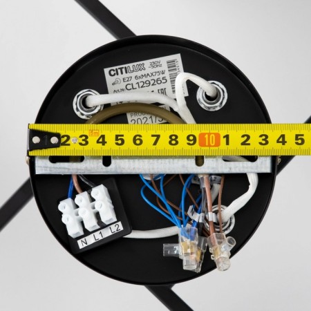Citilux ceiling chandelier "Jerome" CL129265, 77.5x40x25.5 cm, 6x75W, E27, Black Color Black-12