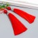 Decor for creativity Textile "Brush with a bead" Red set 2 pcs 10x1 cm