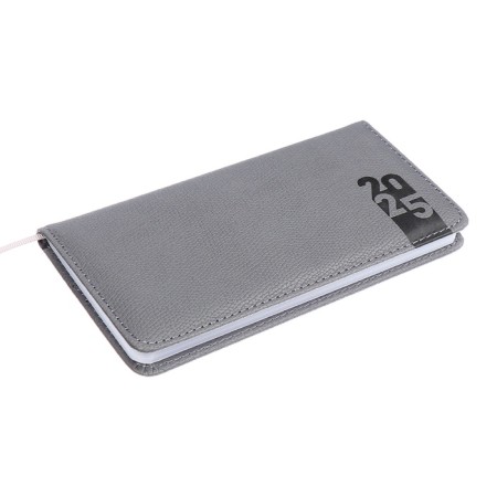 The weekly dated 2025, Escalada, 170 x 88mm, solid cover of artificial leather with foam rubber, 64 sheets, pancake embossing, block 70, gray-2